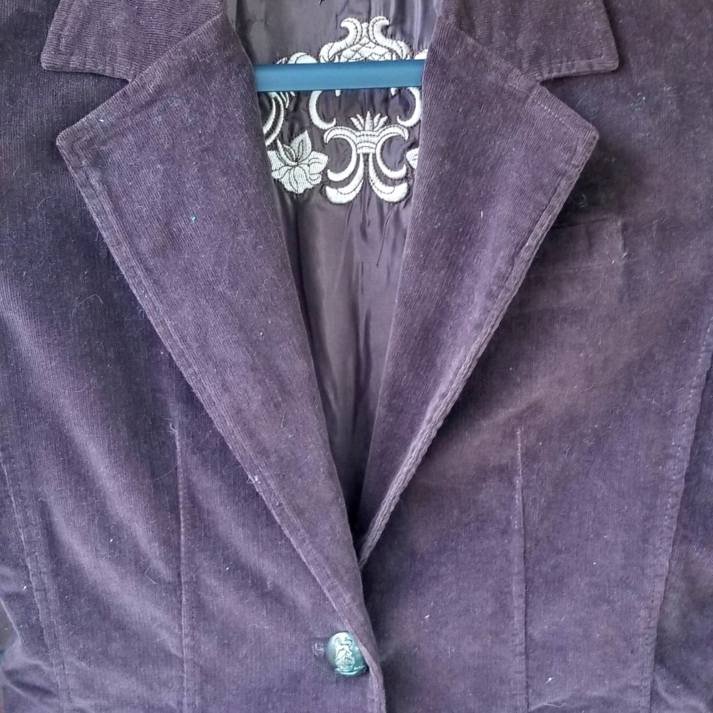 Dark chocolate corduroy blazer size small